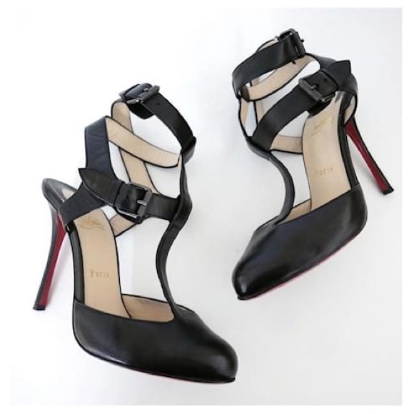 Christian Louboutin T-strap Ankle Strap Pumps - Picture 1 of 7